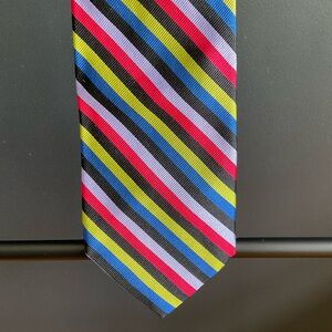 Multicolor thin stripe silk tie